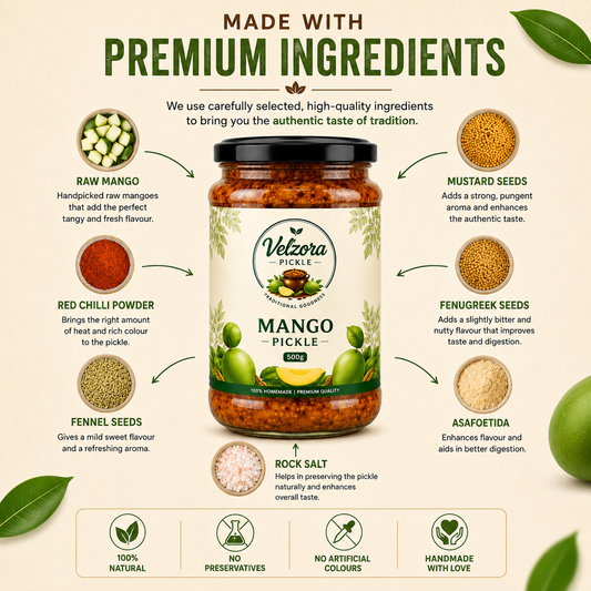 Velzora Mango Pickle (500g)