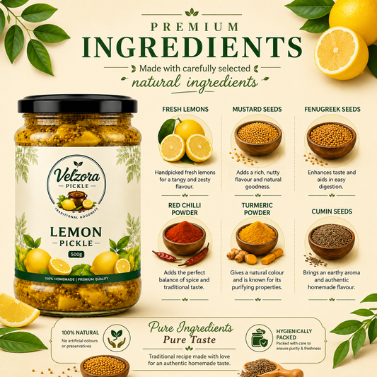 Velzora Lemon Pickle (500g)