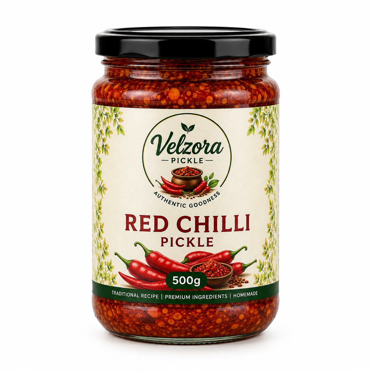 Velzora Red Chilli Pickle (500g)